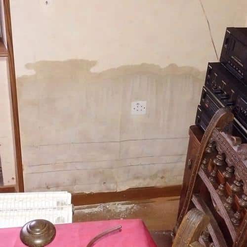 Remontées capillaires dans un mur