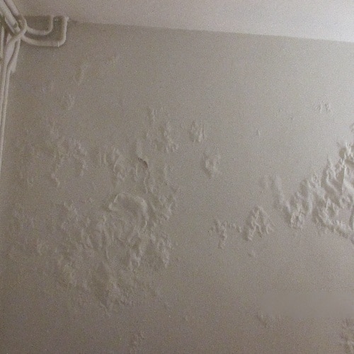 Salpêtre sur un mur intérieur